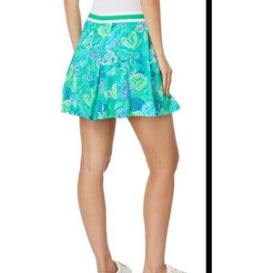 Lily Pulitzer Silvana‎ Skirt Botanical Green in a Flutter Size S w Pocket